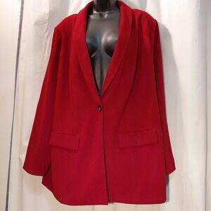 New Jessica London Plus Maroon  Stretch Blazer‎ Sz 3X